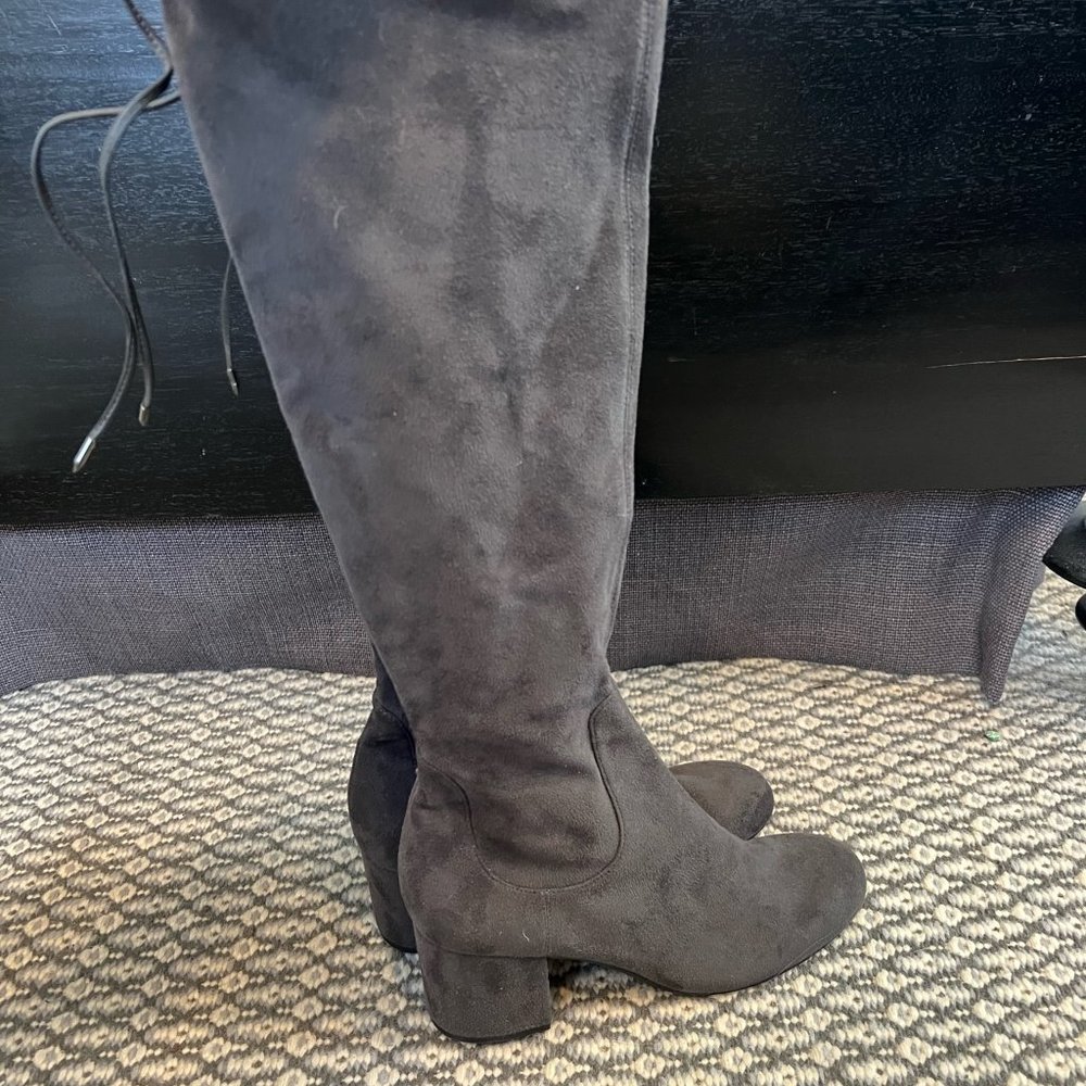 Sam Edelman Size 9 Gray Suede Tall Boots